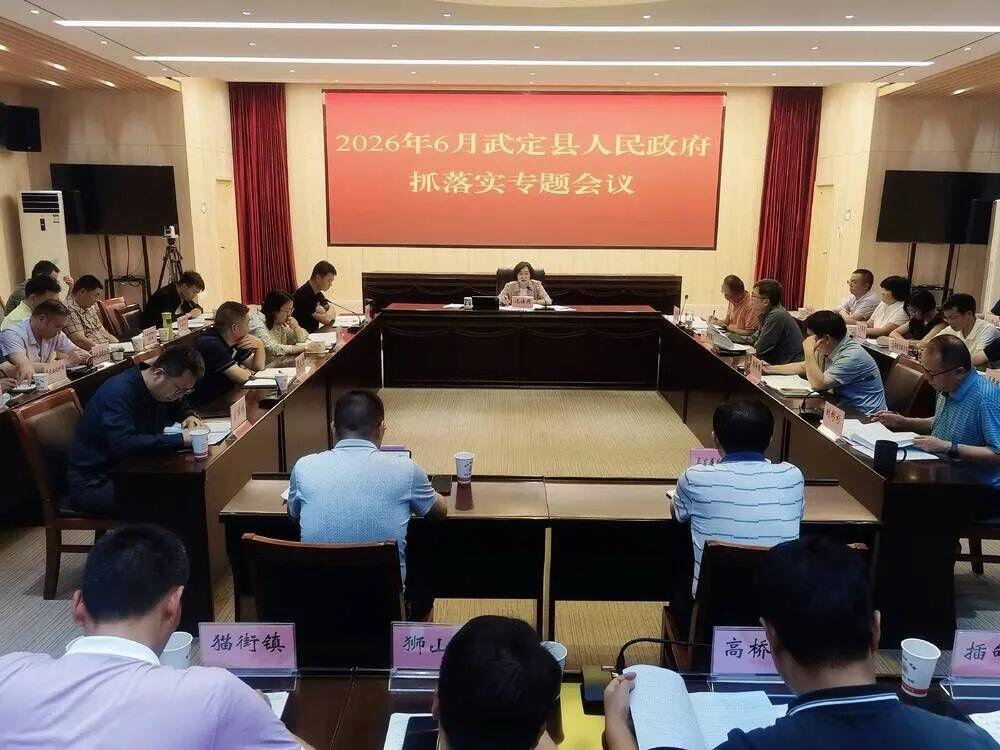沈海燕主持召开6月份武定县人民政府抓落实专题会议